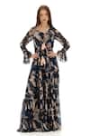 Buy_Koai_Off White Floral Pattern Tiered Cape _at_Aza_Fashions