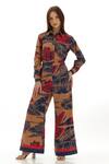 Buy_Koai_Beige Poplin Cotton Printed Floral Tropical Pant _at_Aza_Fashions