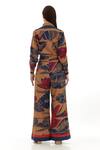 Shop_Koai_Beige Poplin Cotton Printed Floral Tropical Pant _at_Aza_Fashions