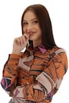 Shop_KoAi_Off White Poplin Cotton Printed Floral Shirt Collar Tropical Pattern _Online_at_Aza_Fashions
