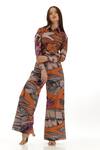 Buy_KoAi_Off White Poplin Cotton Printed Floral Tropical Pattern Pant _at_Aza_Fashions