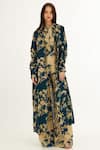 Buy_Koai_Blue Garden Pattern Cape _Online_at_Aza_Fashions