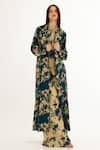 Koai_Blue Garden Pattern Cape _at_Aza_Fashions