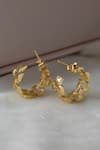 Anushka Jain Jewellery_Gold Plated Wrist Watch Hoop Earrings _Online_at_Aza_Fashions