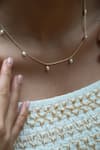 Buy_Anushka Jain Jewellery_Gold Plated Pearl Mist Drop Necklace _at_Aza_Fashions