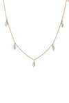 Shop_Anushka Jain Jewellery_Gold Plated Pearl Mist Drop Necklace _at_Aza_Fashions