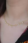 Buy_Anushka Jain Jewellery_Gold Plated Faux Diamonds Droplet Necklace _at_Aza_Fashions