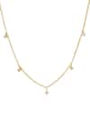 Anushka Jain Jewellery_Gold Plated Faux Diamonds Quad Necklace _Online_at_Aza_Fashions