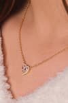 Buy_Anushka Jain Jewellery_Gold Plated Faux Diamonds Heart Goblet Pendant Necklace _at_Aza_Fashions