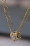 Anushka Jain Jewellery_Gold Plated Faux Diamonds Heart Goblet Pendant Necklace _at_Aza_Fashions