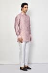 Buy_Arihant Rai Sinha_Pink Kurta Satin Printed Floret Short Set 