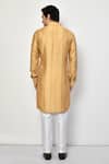 Shop_Arihant Rai Sinha_Yellow Kurta Silk Printed Stripe Pant Set _at_Aza_Fashions