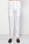 Arihant Rai Sinha_Yellow Kurta Silk Printed Stripe Pant Set _Online_at_Aza_Fashions