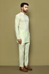 Buy_Arihant Rai Sinha_Green Silk, Cotton Solid Full Sleeve Kurta Set