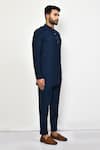 Buy_Arihant Rai Sinha_Blue Silk Plain Short Kurta Pant Set 