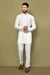 Buy_Arihant Rai Sinha_White Silk Plain Straight Short Kurta Pant Set _at_Aza_Fashions