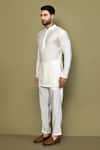 Arihant Rai Sinha_White Silk Plain Straight Short Kurta Pant Set _at_Aza_Fashions