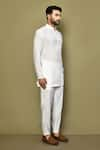 Buy_Arihant Rai Sinha_White Silk Plain Straight Short Kurta Pant Set 