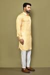 Arihant Rai Sinha_Yellow Kurta Satin Print Diamond Pattern With Pant _at_Aza_Fashions