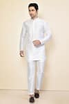 Buy_Arihant Rai Sinha_White Satin Plain Full Sleeve Kurta With Pant _at_Aza_Fashions