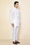 Arihant Rai Sinha_White Satin Plain Full Sleeve Kurta With Pant _at_Aza_Fashions