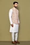 Arihant Rai Sinha_Cream Silk, Cotton Embroidery Floral Blossom Bundi Kurta Set _at_Aza_Fashions