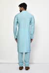 Shop_Arihant Rai Sinha_Blue Silk, Cotton Plain Straight Long Kurta Set _at_Aza_Fashions