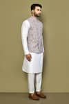 Buy_Arihant Rai Sinha_Green Cotton Blend Printed Floral Pattern Bundi And Kurta Set 