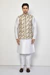 Buy_Arihant Rai Sinha_Multi Color Kurta And Pant Cotton Blend Printed Swirl Bundi & Set _Online_at_Aza_Fashions