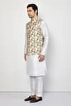 Arihant Rai Sinha_Multi Color Kurta And Pant Cotton Blend Printed Swirl Bundi & Set _at_Aza_Fashions