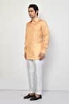 Arihant Rai Sinha_Orange Kurta Silk Plain Full Sleeve Set _at_Aza_Fashions