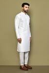 Buy_Arihant Rai Sinha_White Shell And Lining Cotton Blend Plain Straight Kurta Pant Set 