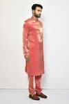 Buy_Arihant Rai Sinha_Peach Kurta And Churidar Satin Plain Long Set 