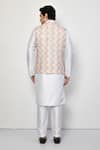 Shop_Arihant Rai Sinha_White Cotton, Silk Embroidery Leaflet Motif Bundi Kurta Set _at_Aza_Fashions