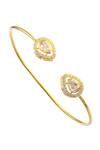 Noor_Gold Plated Crystals Stone Studded Drop Pattern Bangle_Online_at_Aza_Fashions