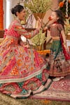 Kalista_Multi Color Raw Silk Printed And Hand Adhaya Panelled Anarkali With Dupatta _at_Aza_Fashions