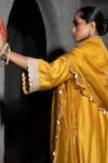 Shop_Seeaash_Yellow Chanderi Embroidery Zari Keyhole Sehar Sequin Kurta Set _Online_at_Aza_Fashions