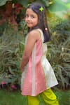 Little Shiro_Off White Cotton Satin Printed Mughal Art Tiranga Kurta With Dhoti Pant _at_Aza_Fashions