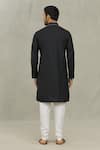 Shop_Arihant Rai Sinha_Black Cotton Plain Straight Kurta With Churidar _at_Aza_Fashions