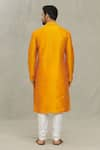 Shop_Arihant Rai Sinha_Orange Kurta Art Silk Embroidered Collared Plain Straight With Churidar _at_Aza_Fashions