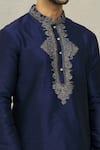 Shop Arihant Rai Sinha Blue Silk Embroidery Floral Vine Kurta With Churidar Online at Aza Fashions Shop_Arihant Rai Sinha_Blue Silk Embroidery Floral Vine Kurta With Churidar _Online_at_Aza_Fashions