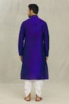 Shop_Arihant Rai Sinha_Blue Kurta Art Silk Pintucked Straight And Dhoti Pant Set _at_Aza_Fashions