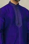 Shop_Arihant Rai Sinha_Blue Kurta Art Silk Pintucked Straight And Dhoti Pant Set _Online_at_Aza_Fashions