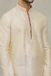 Shop_Arihant Rai Sinha_Beige Kurta Art Silk Placket Embroidered And Dhoti Pant Set _Online_at_Aza_Fashions