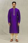 Buy_Arihant Rai Sinha_Purple Kurta Art Silk Embroidered Dori Work Set _Online_at_Aza_Fashions