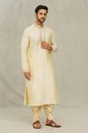Buy_Arihant Rai Sinha_Beige Kurta Art Silk Embroidered Dori Work Set _Online_at_Aza_Fashions