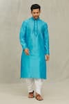 Buy_Arihant Rai Sinha_Blue Kurta Art Silk Embroidered Dori Work And Dhoti Pant Set _at_Aza_Fashions