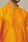 Arihant Rai Sinha_Orange Kurta Art Silk Embroidered Dori Work Yoke Set _at_Aza_Fashions