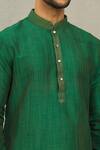 Shop_Arihant Rai Sinha_Green Silk Embroidery Thread Collar Kurta Set_Online_at_Aza_Fashions