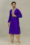 Buy_Arihant Rai Sinha_Blue Silk Embroidery Vintage Dori Kurta Set_Online_at_Aza_Fashions